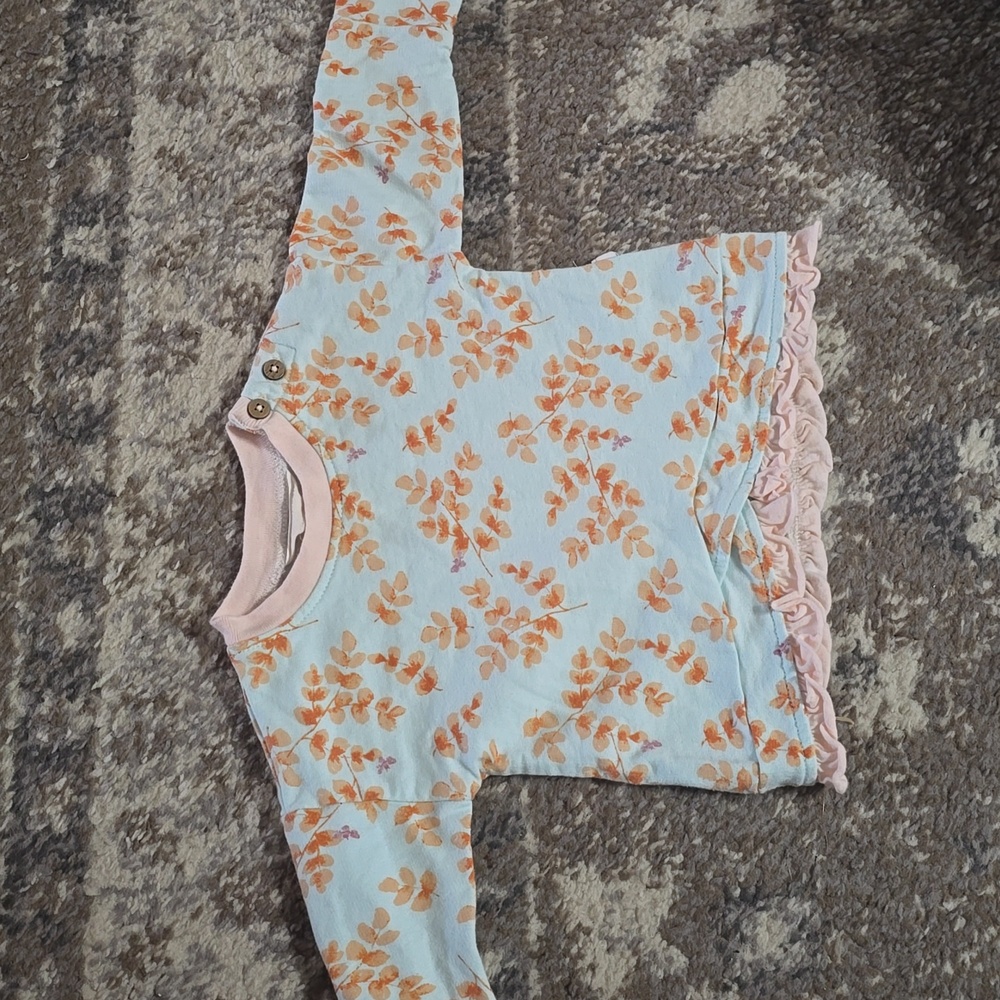 Burt's Bees Baby Girls Long Sleeve Shirt 0-3 Months